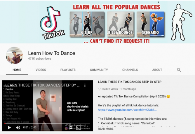 למדו כיצד לרקוד בערוץ YouTube יש הדרכות מפורטות לריקודי fortnite, ריקודי טיקטוק, ולמהלכי ריקוד אחרים.