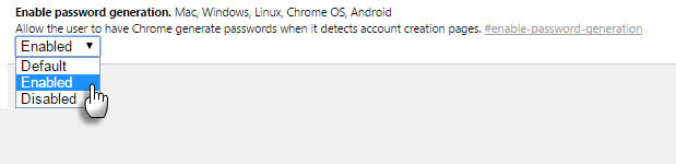 הפעל את סיסמת Chrome