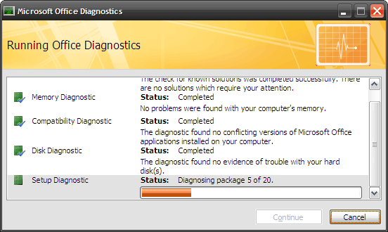 כיצד לתקן בעיות של Microsoft Office במבחן MS Office Diagnostics 4