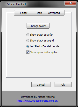 RocketDock + Stacks Docklet: לא רק עגינה, אלא פיתרון ארגון שולחני שלם [Windows] RocketDock Stacks Docklet Icon Settings Folder v2