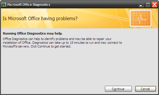 כיצד לתקן בעיות של Microsoft Office עם חלון ראשון של MS Office Diagnostics 2