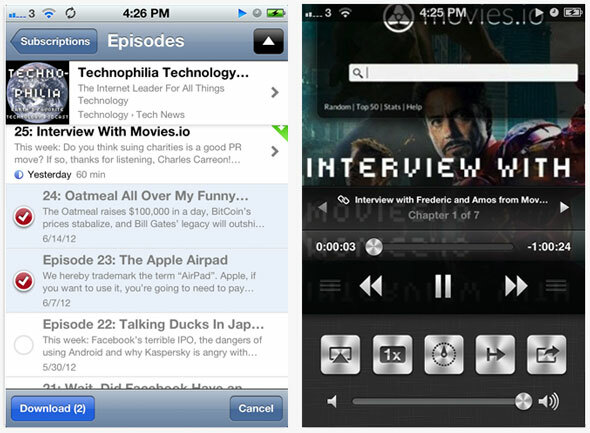 אפליקציית podcatcher של iphone - -