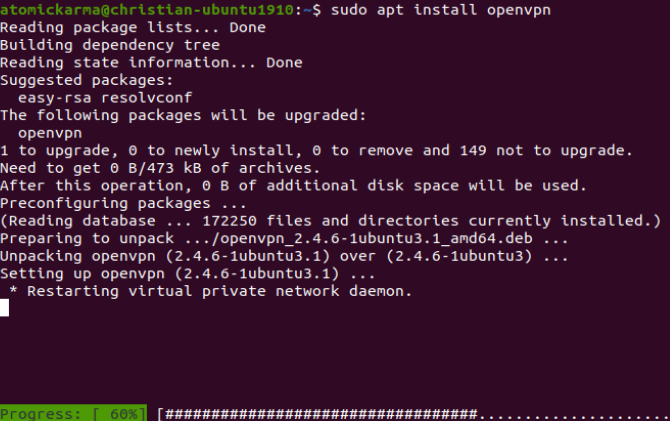 כיצד להתקין לקוח VPN בהתקנת Ubuntu Linux vpnp linux vpn openvpn
