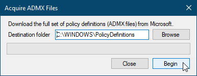 רכישת תיבת דו-שיח קבצי ADMX ב- Policy Plus