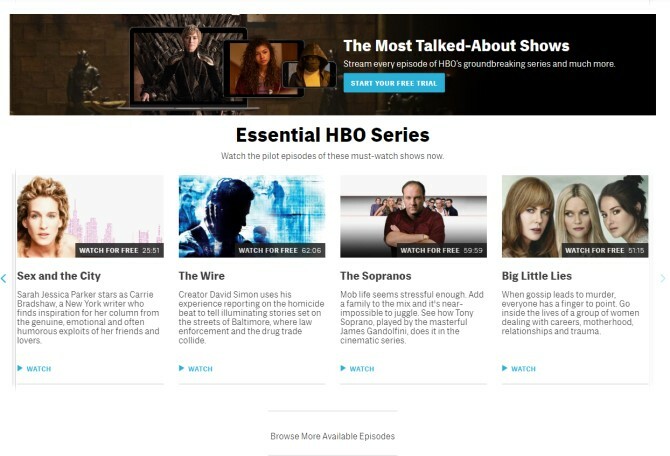 צפו בפרקים בחינם של HBO