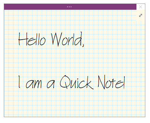 OneNote של מיקרוסופט - QuickNote