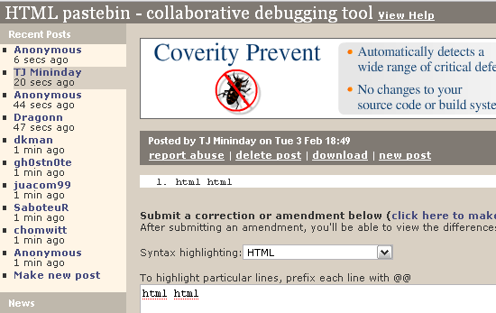 3 לוחות אינטרנט לשיתוף הערות וקטעי קוד pastebin