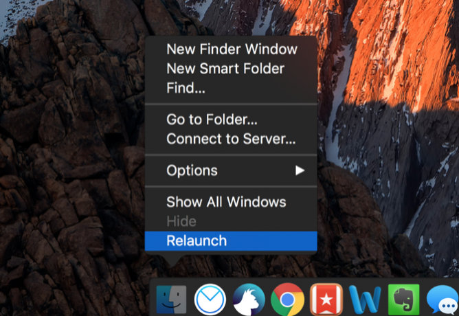הפעל מחדש את finder