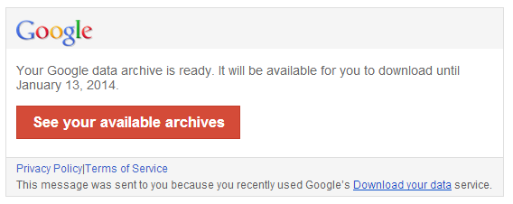 google-takeout- הצלחה