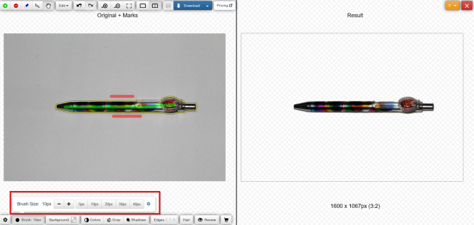 ממשק ClippingMagic