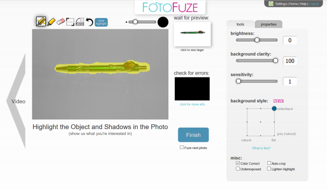 ממשק FotoFuze