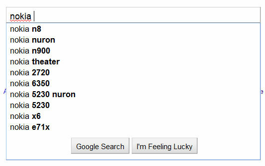 תסתכל על google suggest