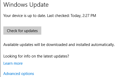 Windows 10 Windows Update בדוק אם קיימים עדכונים