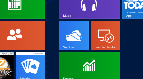 יש למצוא את אריח SkyDrive במסך הפתיחה של Windows 8