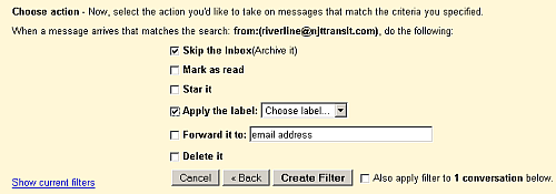פילטרים מסנני Gmail