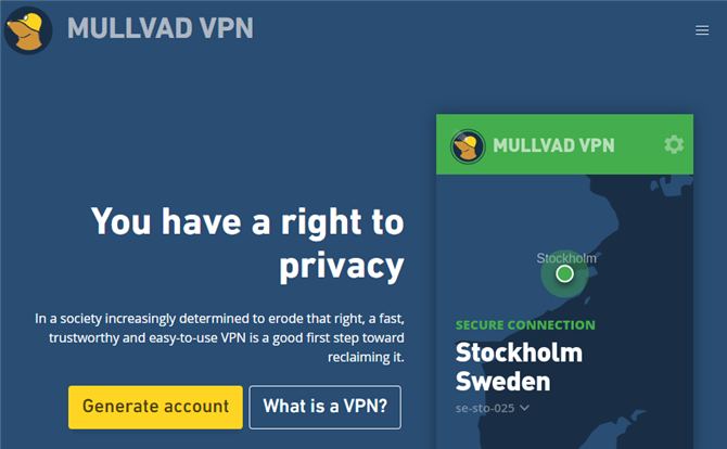 סקירת VPN של Mullvad: חיתוך Edge ו- Complex mullvad splash המבוא לדף