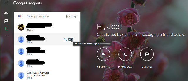 לשלוח sms-windows-hangouts