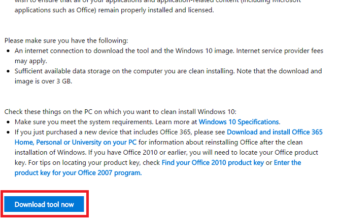 כלי להורדה של Windows 10 - -