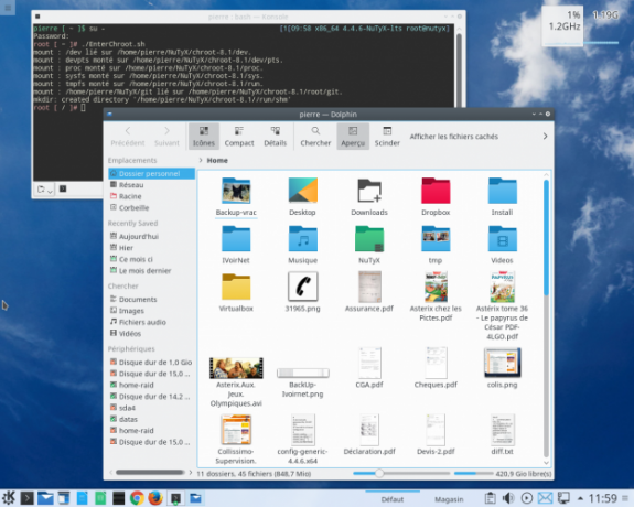 KDE פועל ב- Nutyx