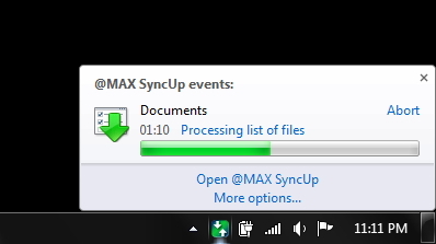 גבה, סנכרן ושחזר אוטומטית את קבצי Windows שלך באמצעות מגש היישומים @MAX SyncUp [Rewards]