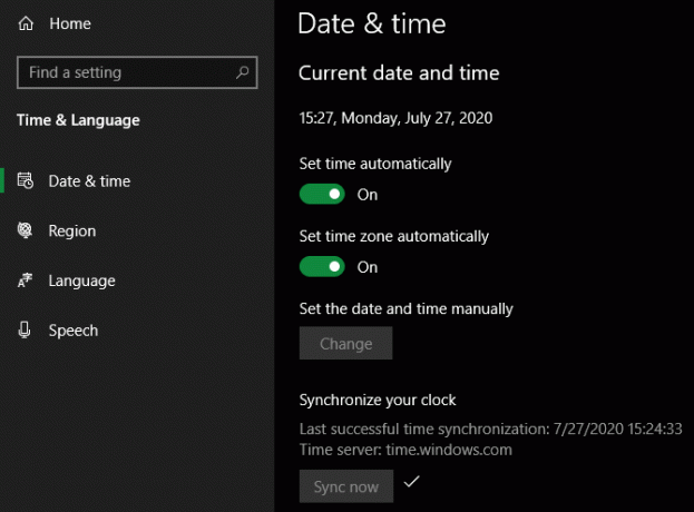 שעון אוטומטי של Windows 10