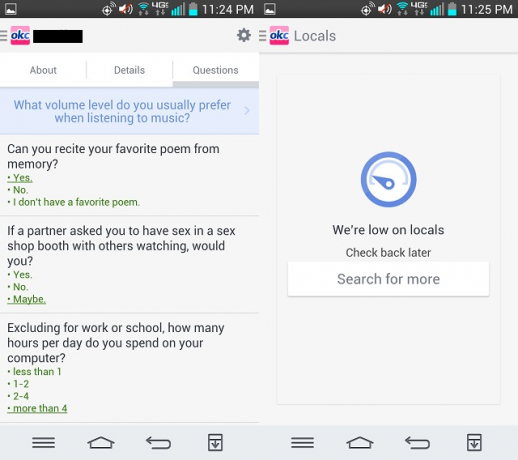OKCupid שאלות