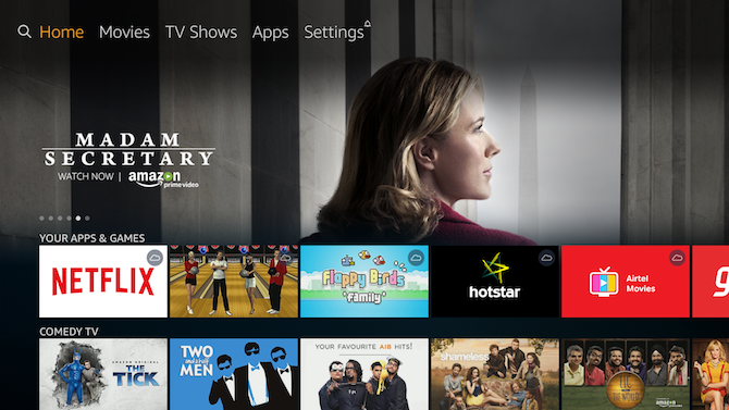תוצאת תמונה עבור מסך הבית של amazon fire tv