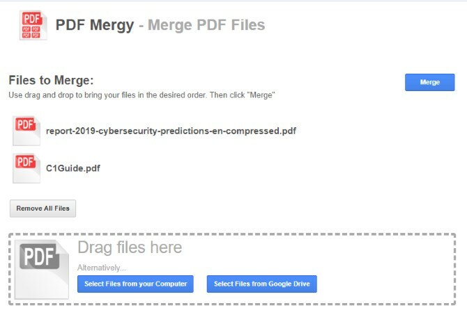 מיזוג שני קובצי PDF יחד עם PDF Mergy