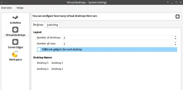 הגדרות kde-dashboard