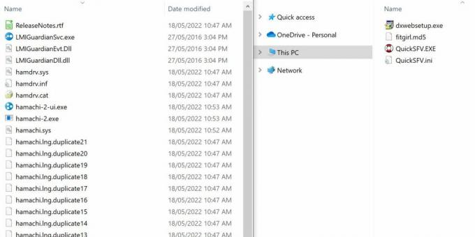 צילום מסך של קבצי exe שחולצו וקבצי msi שחולצו