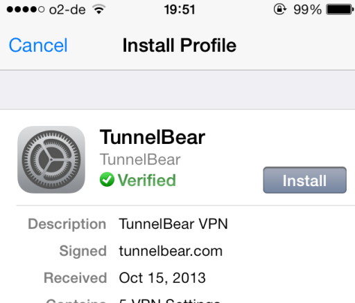 הגדר VPN באייפון שלך תוך דקות עם Tunnelbear tunnelbear5