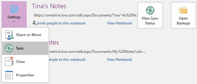 הערות סינכרון OneNote