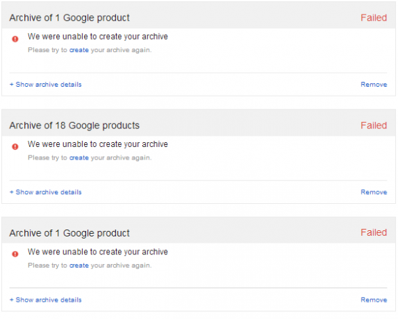 google-takeout- נכשל