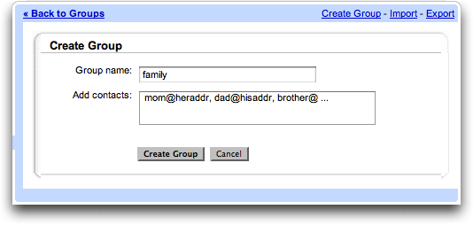 הדגמה של Gmail-group צור קבוצות Gmail