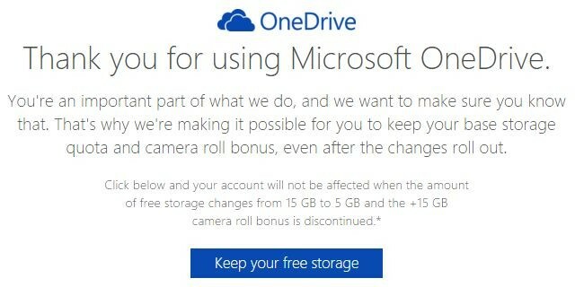 שמור על אחסון ב- OneDrive