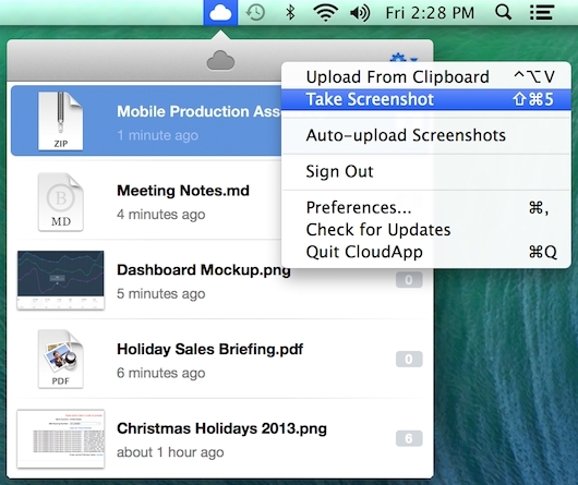 CloudApp-2-Design-Mac מחדש-מק-תפריט-טיפות מיידיות