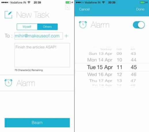 Beamtask-for-iPhone-Create-set-set-alarm-alarm