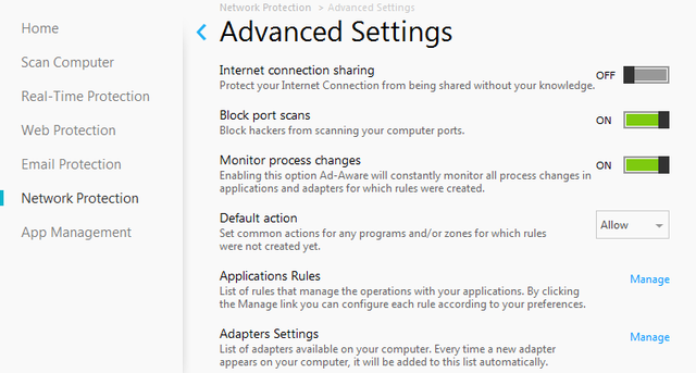 26 Ad-Aware Pro Security - הגנת רשת - הגדרות מתקדמות