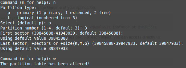 מחיצת muo-linux-fdisk