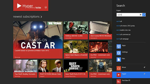 Hyper ל- YouTube: הורד וצפה בסרטוני YouTube מ- Hyper UI המודרני של Windows 8