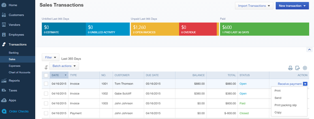 4 QuickBooks מקוונים - מכירות