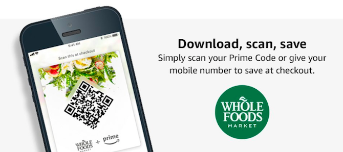 כיצד להשיג הנחות של אמזון פריים בשירות Whole Foods Market QR מזון