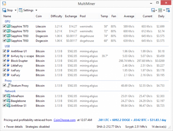 Multiminer עבור Linux - ביטקוין שלי בלינוקס עם האפליקציות הטובות ביותר לחינם