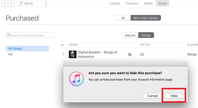 כיצד להסתיר מוסיקה שנרכשה ב- iTunes itunes להסתיר את הרכישה 670x365