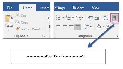 Microsoft Word 2016 - פריצת עמוד