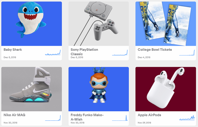 ebay הנפוצה ביותר מחפשת ארה"ב דצמבר 2018