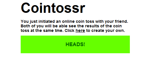 Cointossr: לזרוק מטבע מקוון cointossr2