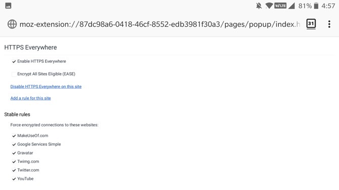 HTTPS בכל מקום אנדרואיד פיירפוקס