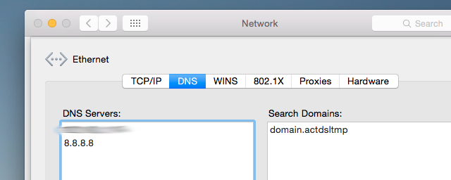 mac-change-dns- הגדרות