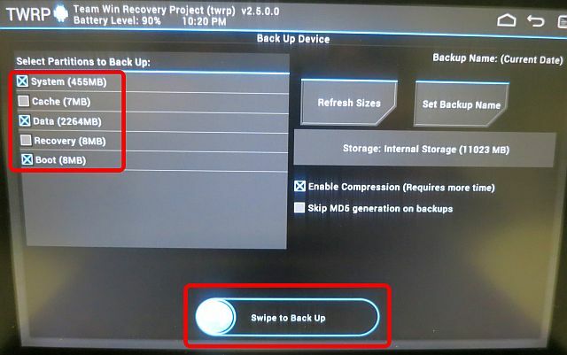גיבוי TWRP 2